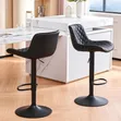 Black Rotating Counter Stools (Set of 2) - 2
