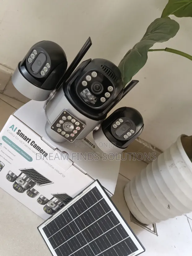 V380 Pro 3-Lens Solar PTZ CCTV Camera - Ultra HD Wireless - 1