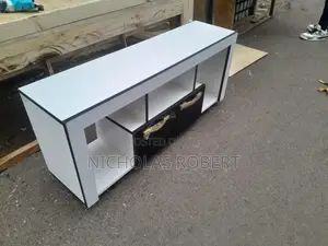 Frontview Furniture White TV Stand with 2 Drawers
