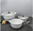 Set of 3 White Soup Pots - 1