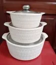 Set of 3 White Soup Pots - 2