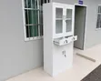 White Office Storage Cabinet with Glass Doors & Lockable Drawers - 5