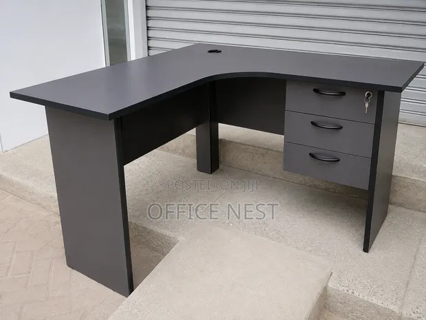 Modern L-Shaped Executive Office Desk Workstation - 1