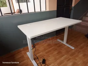 White Electric Height-Adjustable Standing Desk