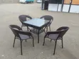 Outdoor Bistro Set - 4-Seater Wicker Table & Chairs - 1