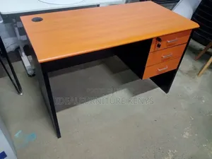 Cherry Wood Office Desk with 3 Drawers - 1.2m