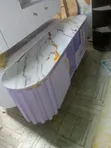 Modern Lilac TV Stand with Marble Top - 1