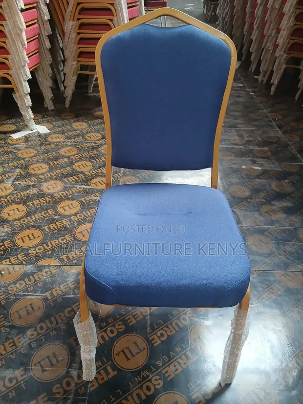 Brand New Red Banquet Chairs with Gold Frame - 1