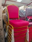 Brand New Red Banquet Chairs with Gold Frame - 2