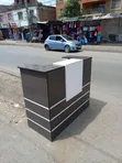 Dark Brown & White Reception Counter Desk - 2