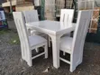 Four-Seater Dining Table and Chairs, White - 2