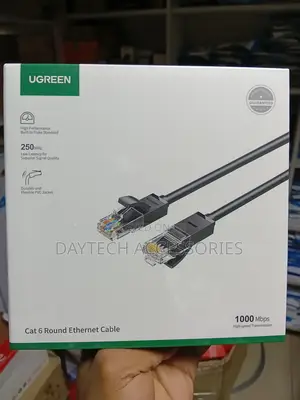 UGREEN Cat6 UTP Round Ethernet Cable 1M Black