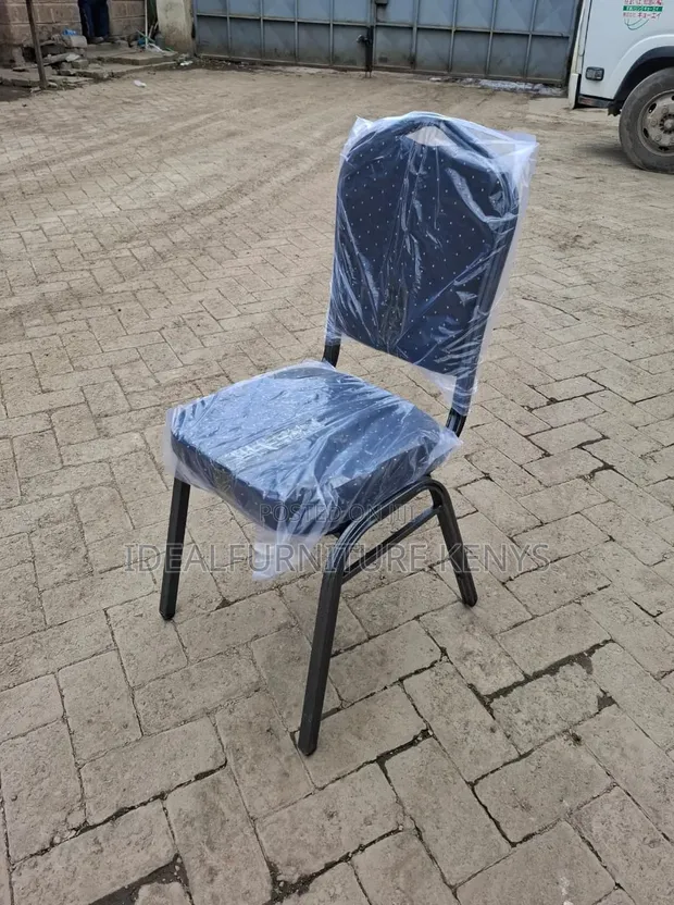 Navy Blue Fabric Banquet Chair - 1