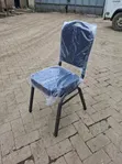Navy Blue Fabric Banquet Chair - 3