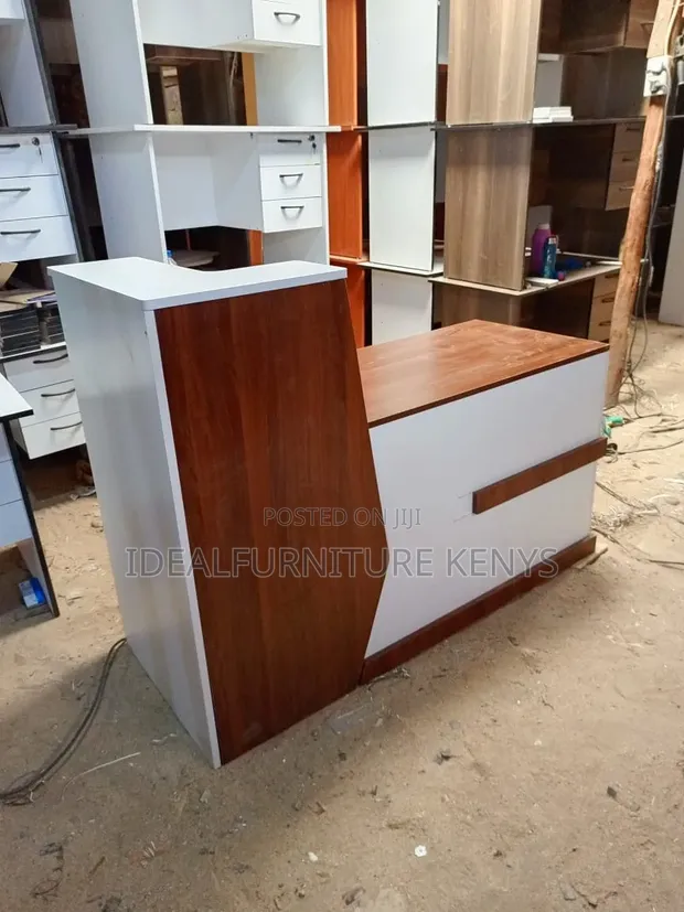 Modern L-Shaped Executive Reception Desk - 1
