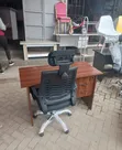 Office Desk with Orthopedic Chair - Mahogany Brown - 1
