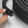 U Shaped Door Sliding Rubber Seal Strip with Metal Clip - 1