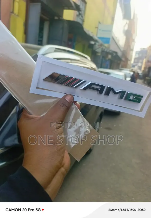 Mercedes AMG Branding Layout Lettering Badge Chrome Finish - 1