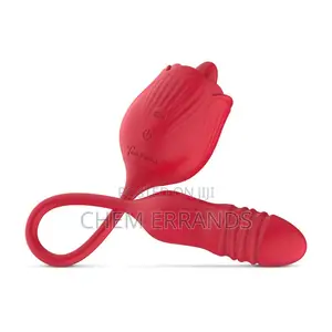 Rose Vibrator: Dildo cha Kunyonya + Kusukuma