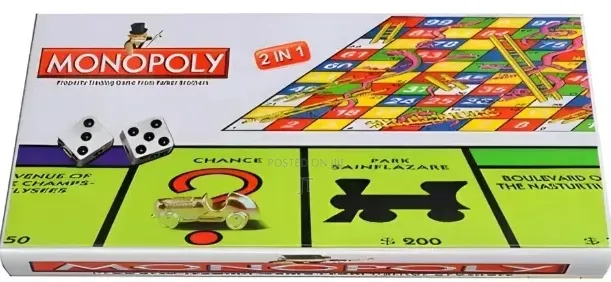 Monopoly 2-in-1 Snakes and Ladders Board Game - 1