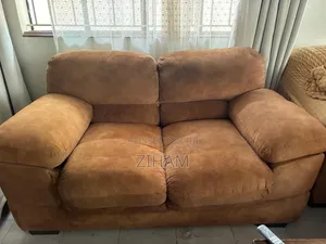 Sofaset ya Kahawia ya Viti 7, Imeongezwa Upholstery Hivi Karibuni