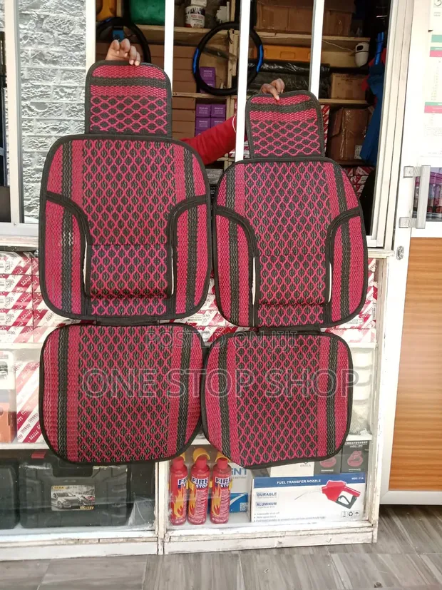 2pc Breathable Woven Fabric Seat Covers - Diamond Pattern - 1
