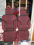 2pc Front Seat Crocheted Cushion with Headrest Attachment - 1