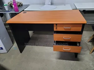 1.2m Office Desk - Cherry Top, Black Sides