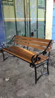 Outdoor Steel and Wood Bench - 1