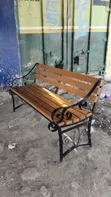 Outdoor Steel and Wood Bench - 2