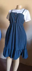 Blue Pinafore Dress - Zara Wears - 1