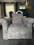 Used Gray Fabric Sofa Set - 6 Seater - 4