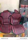 Red Pattern Mesh 2pc Seat Covers with Contoured Back Support - 1
