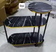 3-Layer Trolley Rack Table with 2 Oval Round Tops - 3