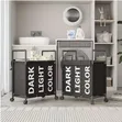 60x33x76cm Laundry Basket Trolley Rack - 1