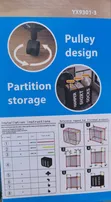 60x33x76cm Laundry Basket Trolley Rack - 3