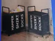 60x33x76cm Laundry Basket Trolley Rack - 5