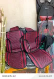 Red & Black Patterned Mesh 2pc Crocheted Seat Covers - 1
