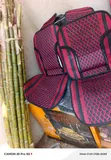 2pc Red & Black Textured Diamond Grid Seat Covers - 1
