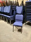 Stackable Blue Fabric Church/Conference Chairs (Set of 4) - 1