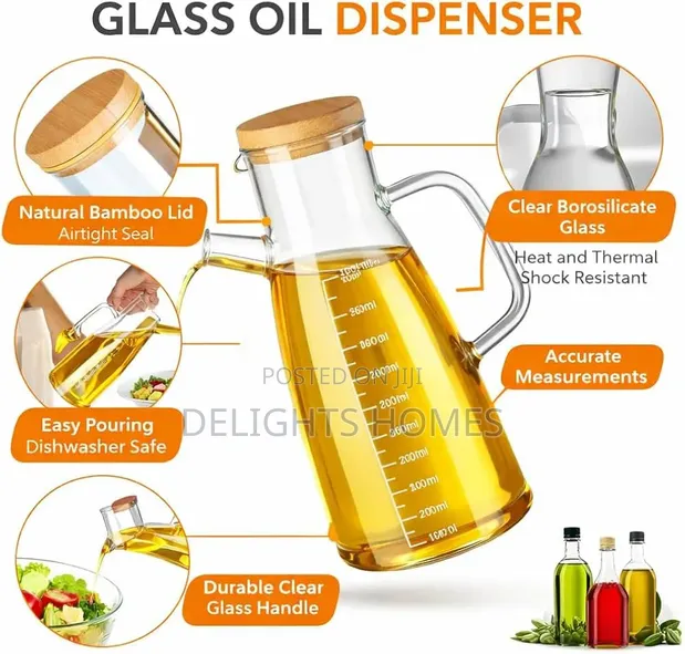 2-Way 900ml Glass Jug with Bamboo Cork - 1