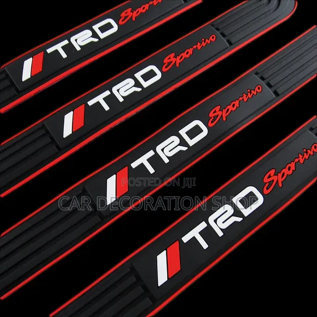 1pc TRD Red Accent Line Scratch Protector Self-Adhesive - 1