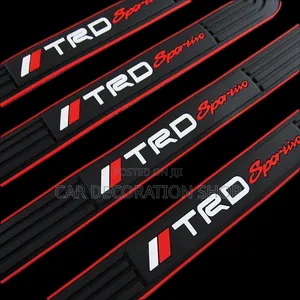 1pc TRD Red Accent Line Scratch Protector Self-Adhesive