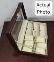 9 Slot Leather Watch and Glasses Organizer Box - 3