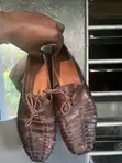 Calf-Grain Leather Casual Shoes - Brown - 1