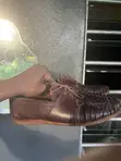 Calf-Grain Leather Casual Shoes - Brown - 5