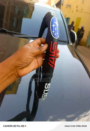 38cm Black Anti-Slip Steering Wheel Cover - Subaru Logo