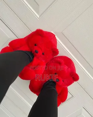Fluffy Indoor Bear Slippers