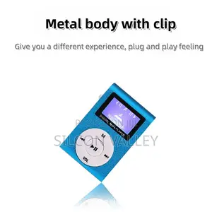 Portable Mini MP3 Player yenye LCD Screen na Metal Clip
