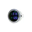 2-in-1 Round Voltage and Temperature Gauge with Blue Display - 3
